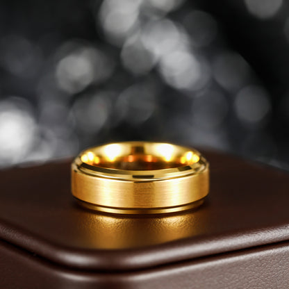 European And American Gold Ring Simple Couple