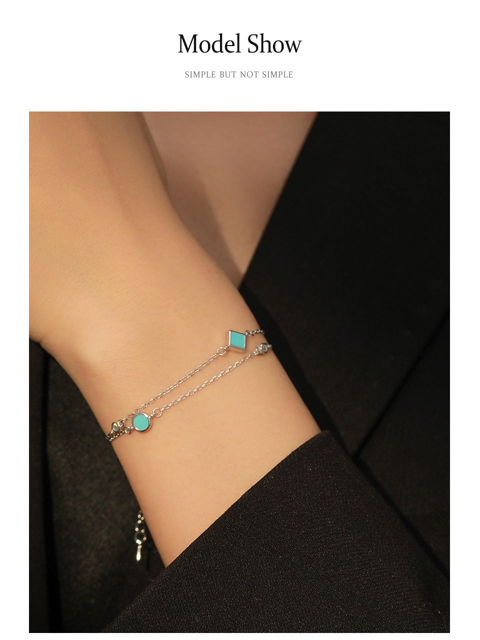 Women's S925 Silver Geometric Round Bracelet