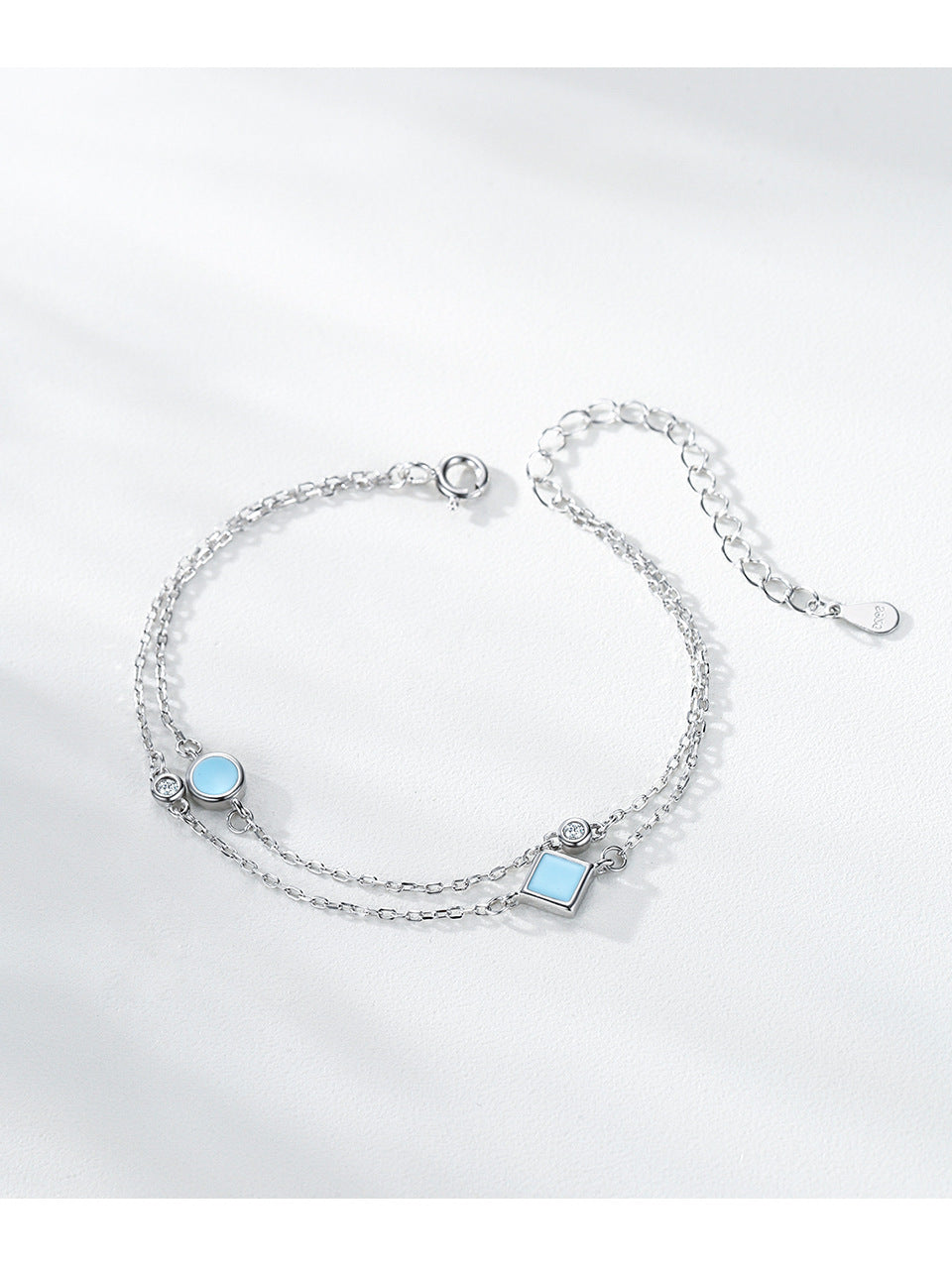 Women's S925 Silver Geometric Round Bracelet