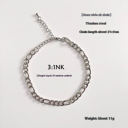 Lasting Elegance: Modern Titanium Steel Anklets - A sophisticated touch to every look!