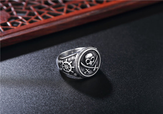 Personalized Retro Skull Men's Titanium Steel Ring