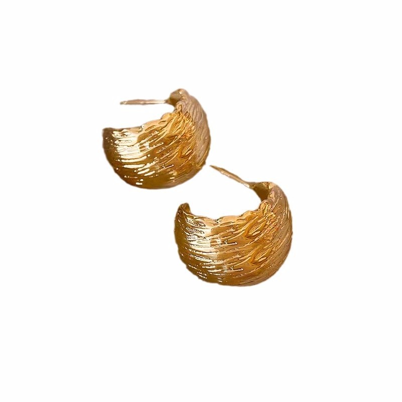 Female 2 Vintage Circle Earrings Special-interest Design Metal Earrings