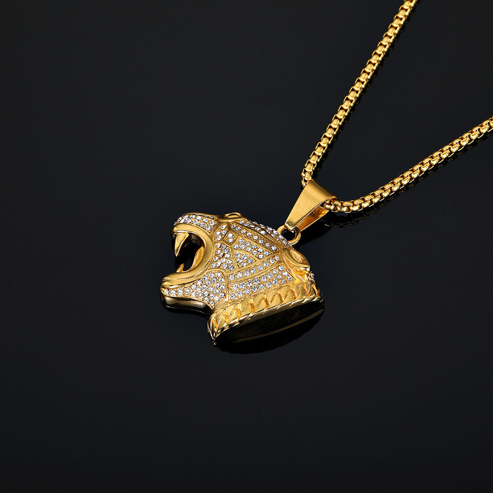 Leopard Head Pendant Stainless Steel Vacuum Plating