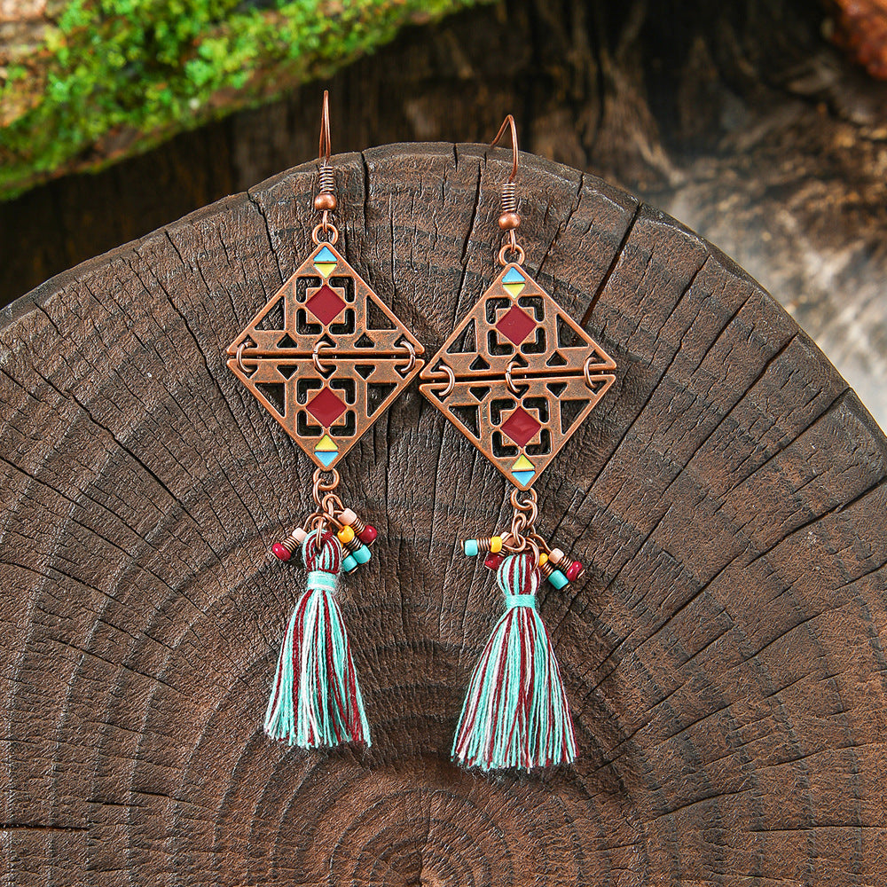 Vintage Bohemian Style Hand-woven Tassel Earrings