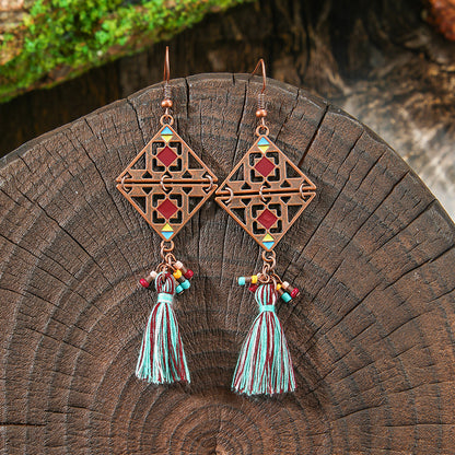 Vintage Bohemian Style Hand-woven Tassel Earrings