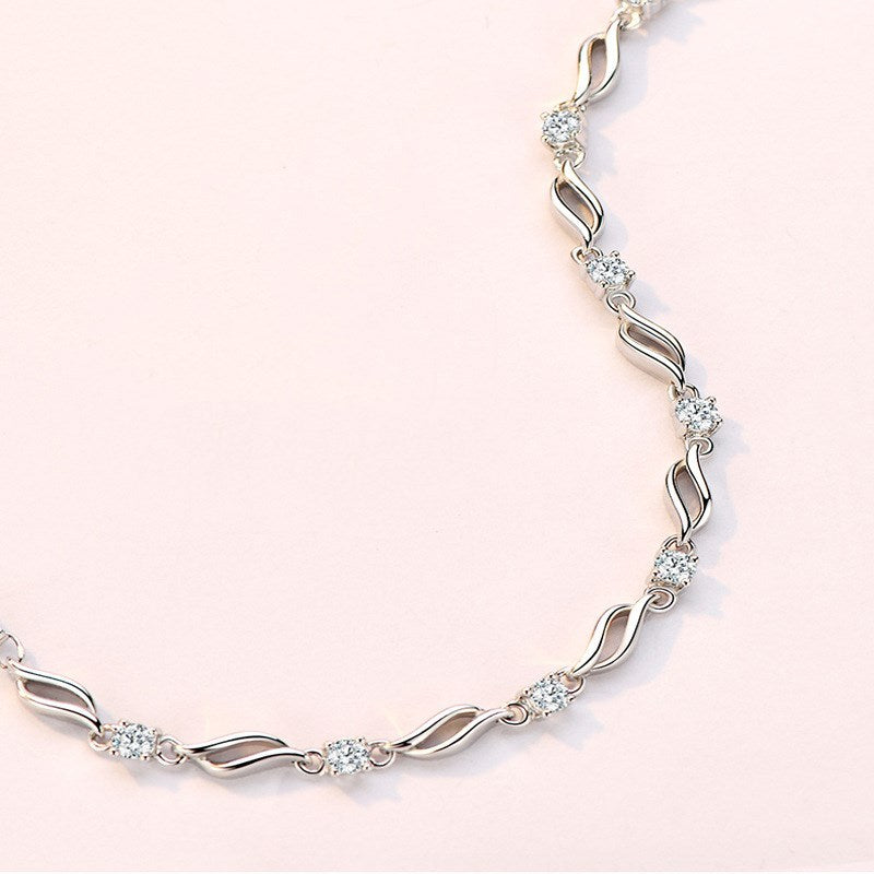 925 Sterling silver crystal love bracelet