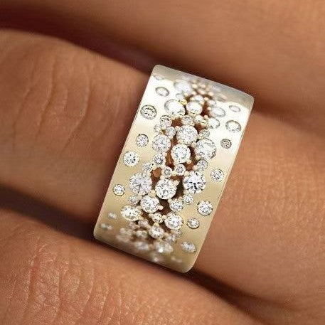 Female Simplicity Retro Fashion Full Zircon Ring