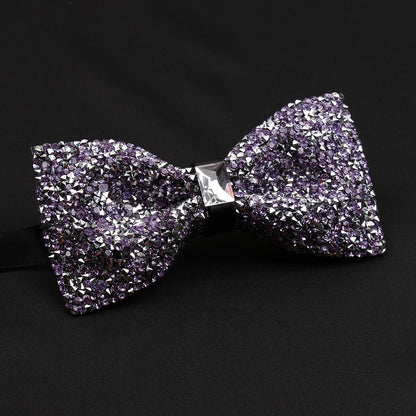 Fashionable Men's Shiny Diamond Bow Tie