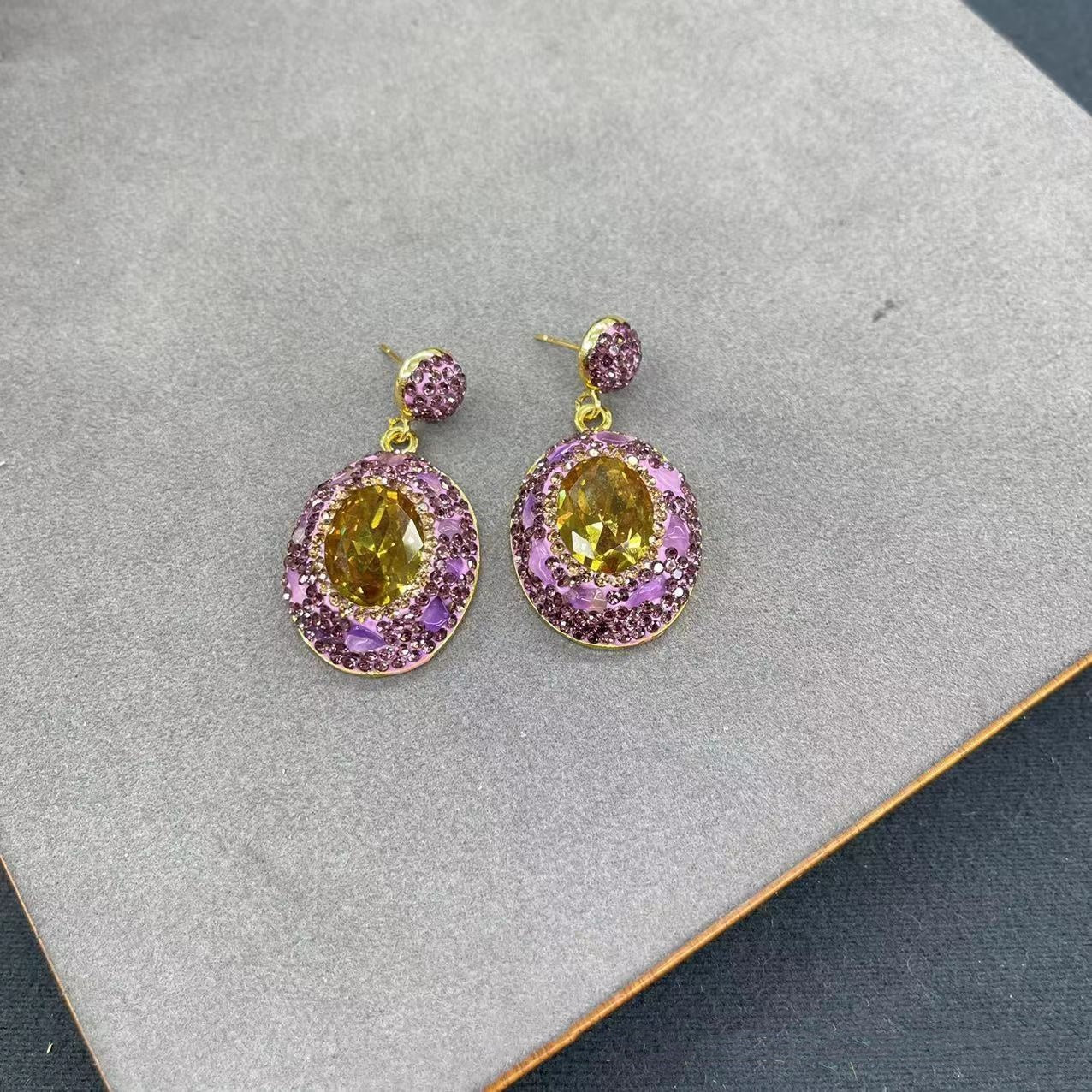 Sudan Stone Color-changing Stone Amethyst Necklace Ring Bracelet Set