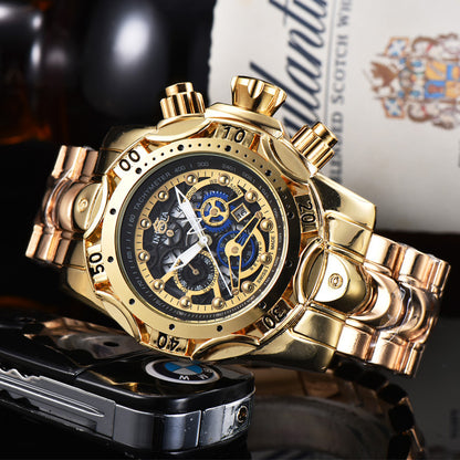 Quarzuhr mit hohlem Zifferblatt und Stahlarmband