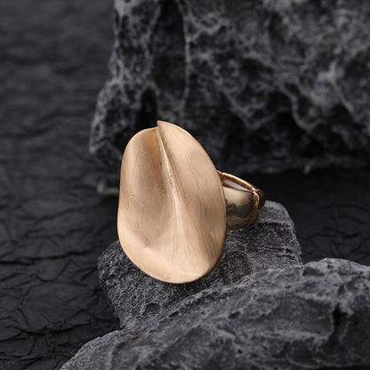 Women's Irregular Thick Gold And Silver Color Ring