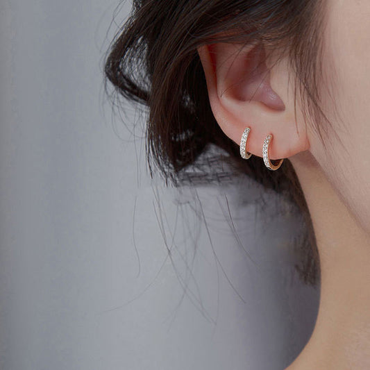 Women's Fashion Temperament Silver Earrings Buckle