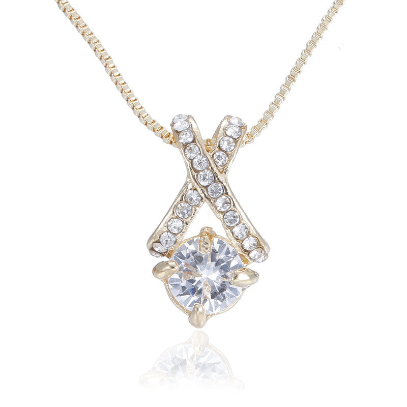 Three-dimensional Cross Necklace Earring Set