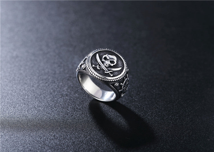 Personalized Retro Skull Men's Titanium Steel Ring
