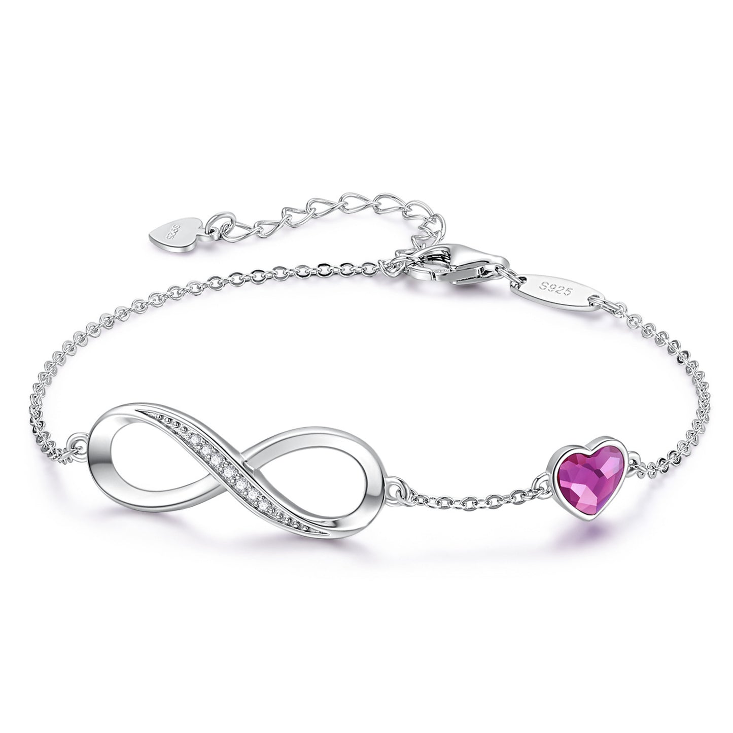 Sterling Silver Bracelet Women's Simple And Versatile Eternal Love