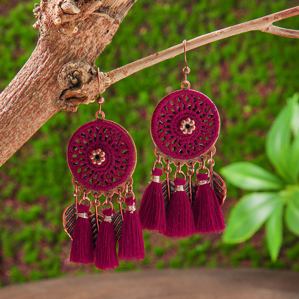 Vintage Bohemian Style Hand-woven Tassel Earrings