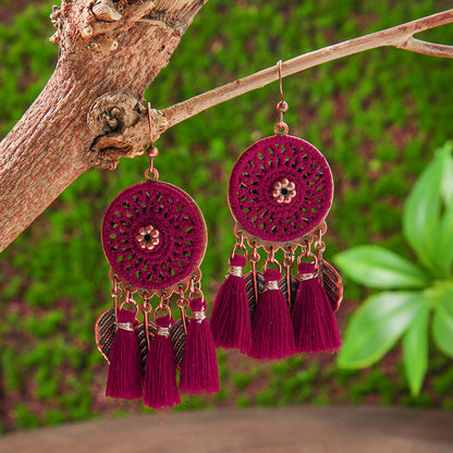 Vintage Bohemian Style Hand-woven Tassel Earrings