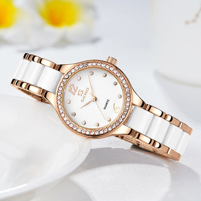 Ceramic Ladies Waterproof Bracelet Watch