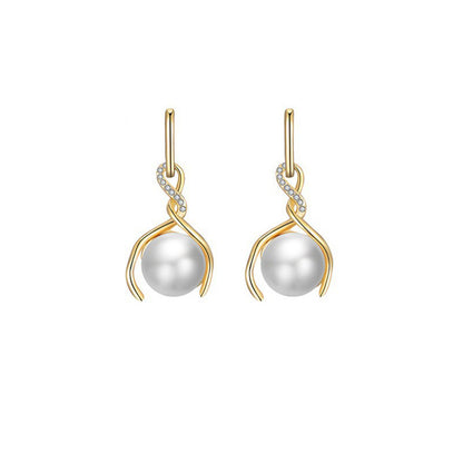 Korean Fashion Temperament Jewelry Pearl Earring Set