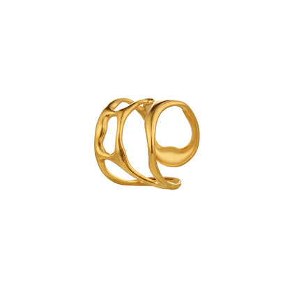 Fashion Retro Characteristic All-match Golden Open-end Hollow Ring
