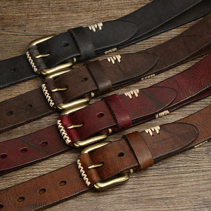 Handmade Retro First Layer Cow Leather Belt