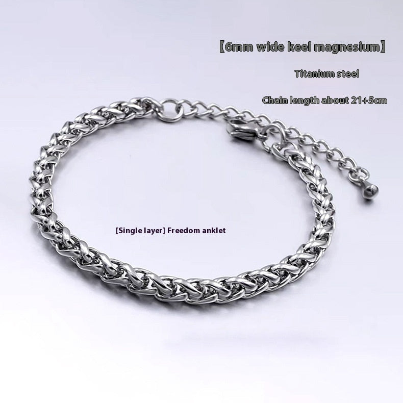 Lasting Elegance: Modern Titanium Steel Anklets - A sophisticated touch to every look!