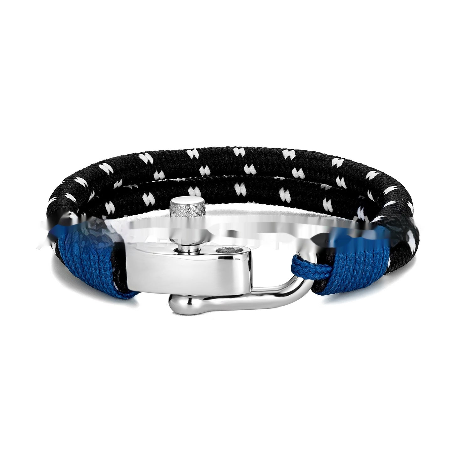 Two-color Woven Rope Bracelet Fashionable Men's Stainless Steel Adjustable