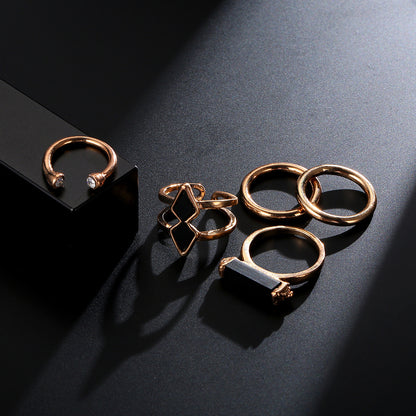 Fashion Joint Ring Set Electroplating 18K Gem Jewelry