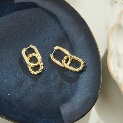 Retro Twist High-grade Ins Style 18K Gold-plated Earrings