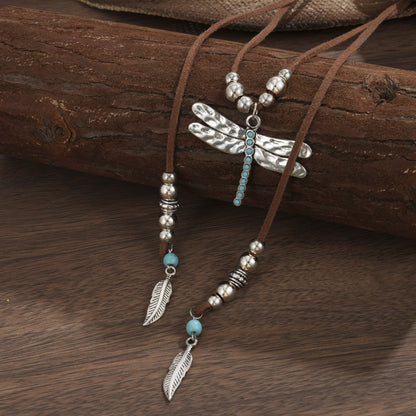 Bohemian Vintage Dragonfly Alloy Pendant Collarbone Chain
