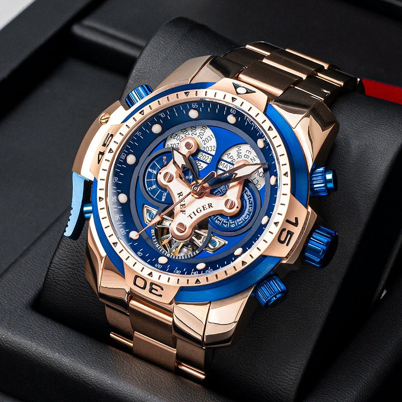 REEF TIGER Men's Mechanical Watch - Stylish and Durable Design with Waterproof and Strong Luminous Features
