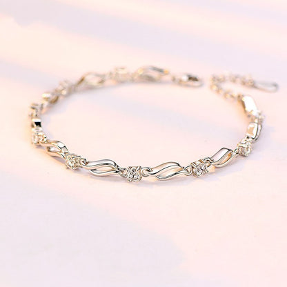 925 Sterling silver crystal love bracelet