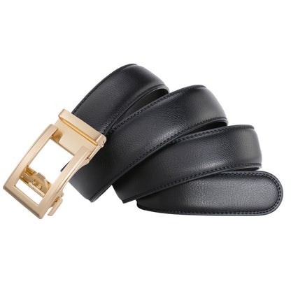 Men's Leather Belt Automatic Buckle