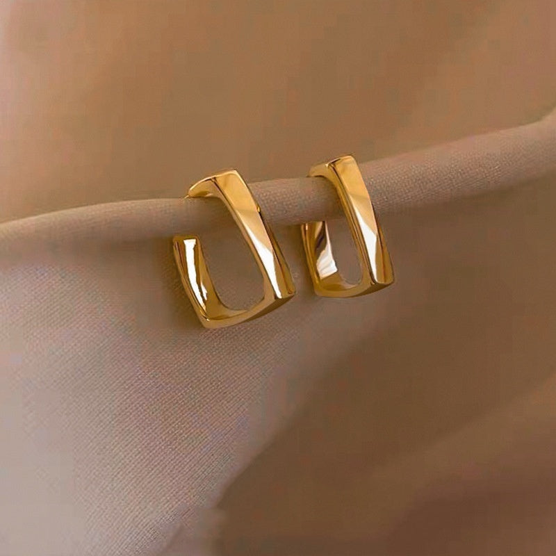 Female 2 Vintage Circle Earrings Special-interest Design Metal Earrings