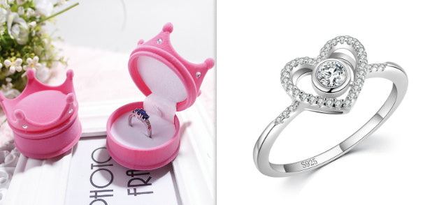 S925 Sterling Silver Love Full Diamond Ring