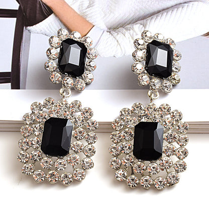 Fashion Earrings Diamond-studded Round Geometric Accessories