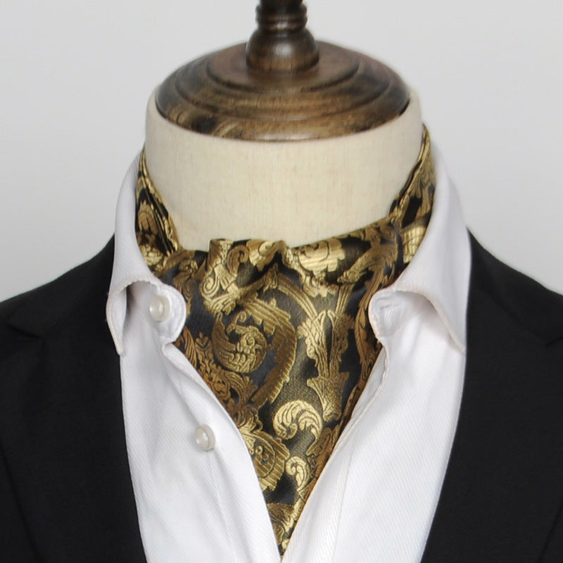 British Vintage Suit Silk Scarf Shirt