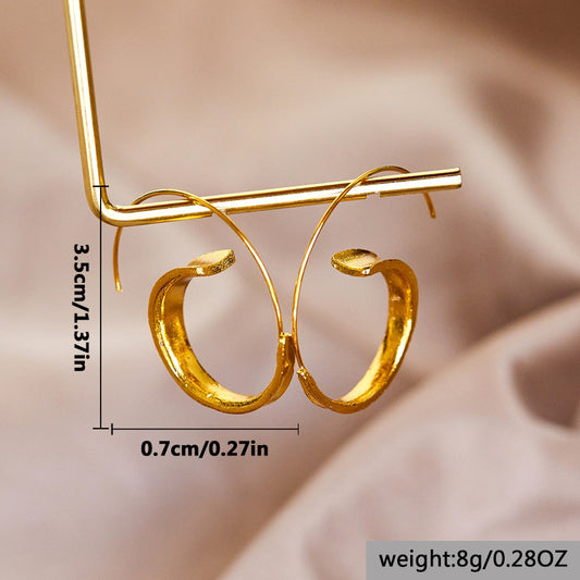 Lady's Round Spiral Geometric Earrings