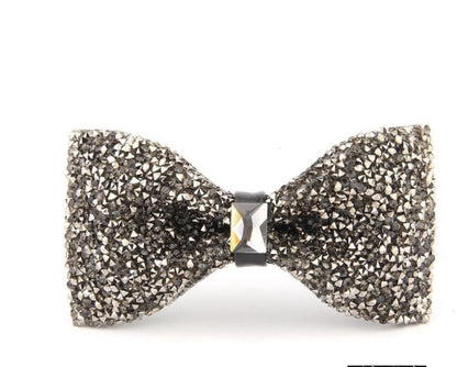 Fashionable Men's Shiny Diamond Bow Tie