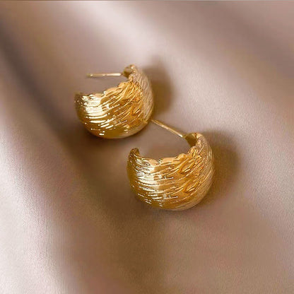 Female 2 Vintage Circle Earrings Special-interest Design Metal Earrings