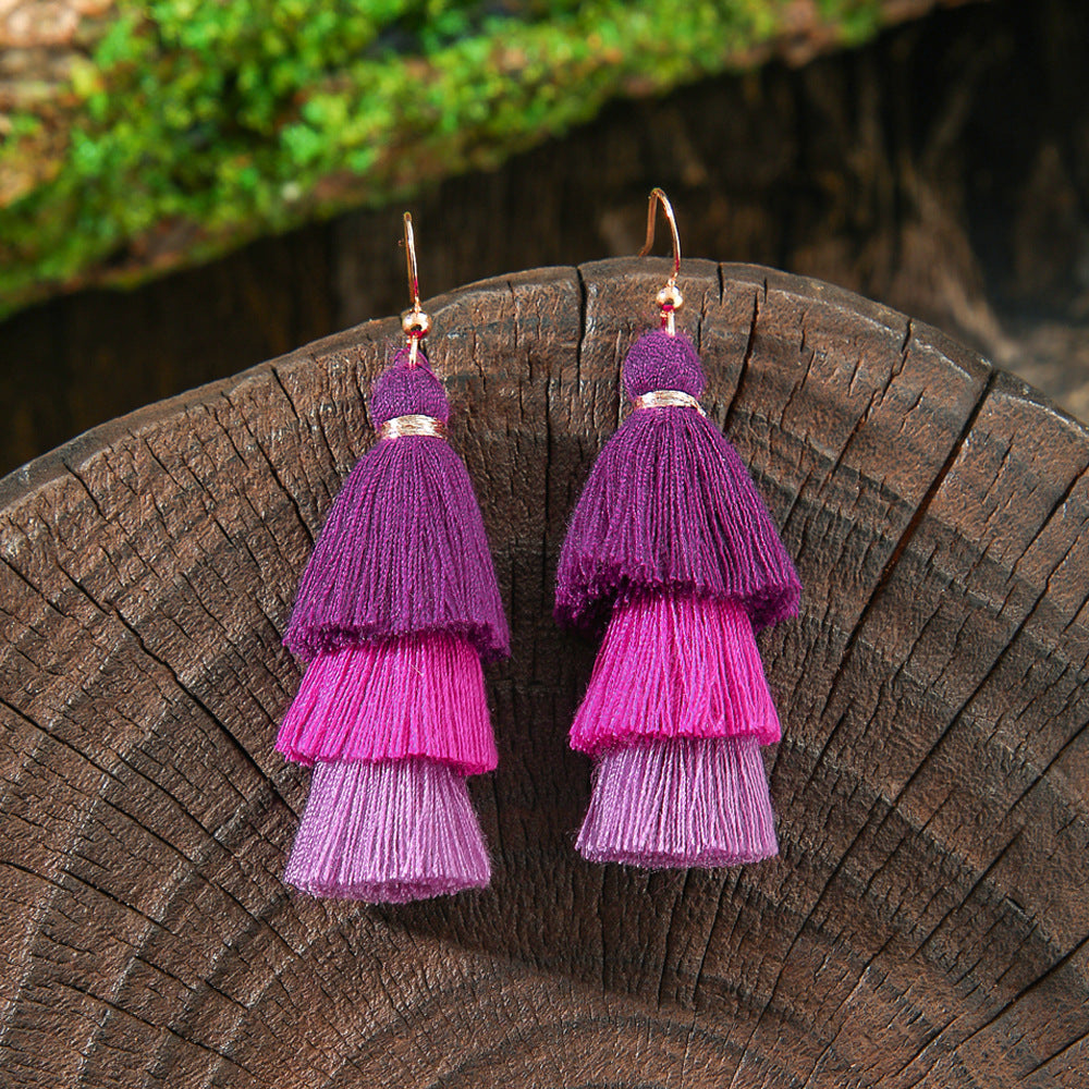 Vintage Bohemian Style Hand-woven Tassel Earrings