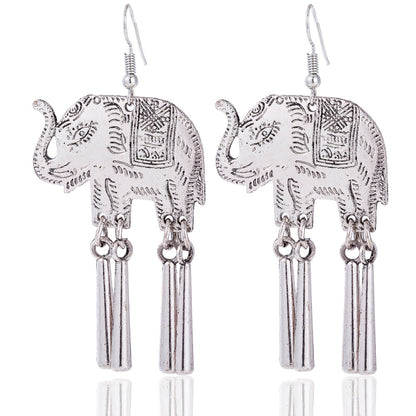Ethnic Minorities Ornament Tibetan Classical Retro Miao Silver Earrings Eardrops