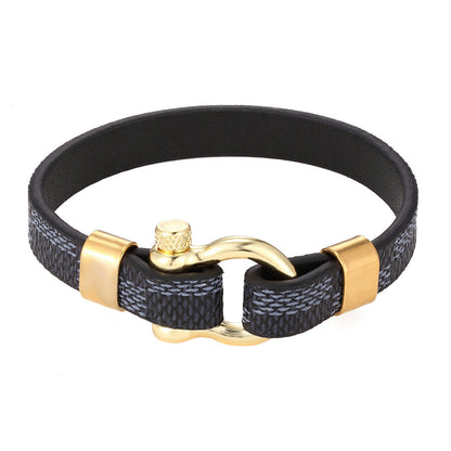 Bracelet Men's Titanium Steel Bracelet Horseshoe Buckle