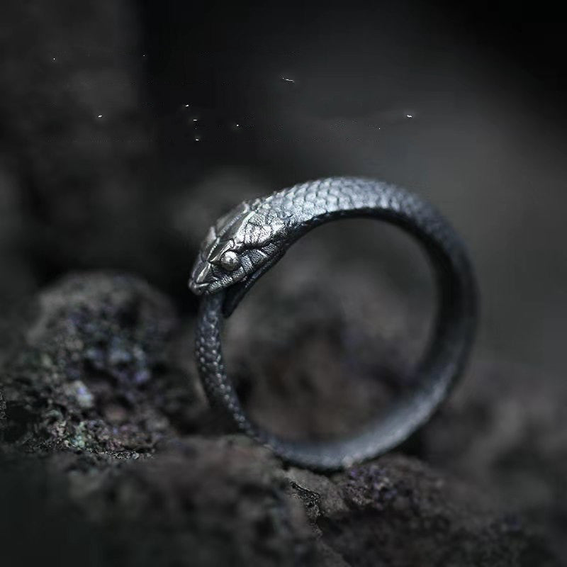 Original Design New Live Mouth Ouroboros Ring
