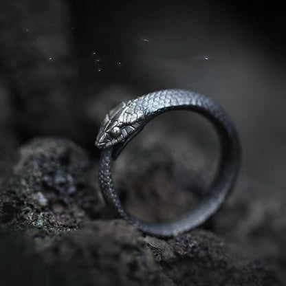 Original Design New Live Mouth Ouroboros Ring