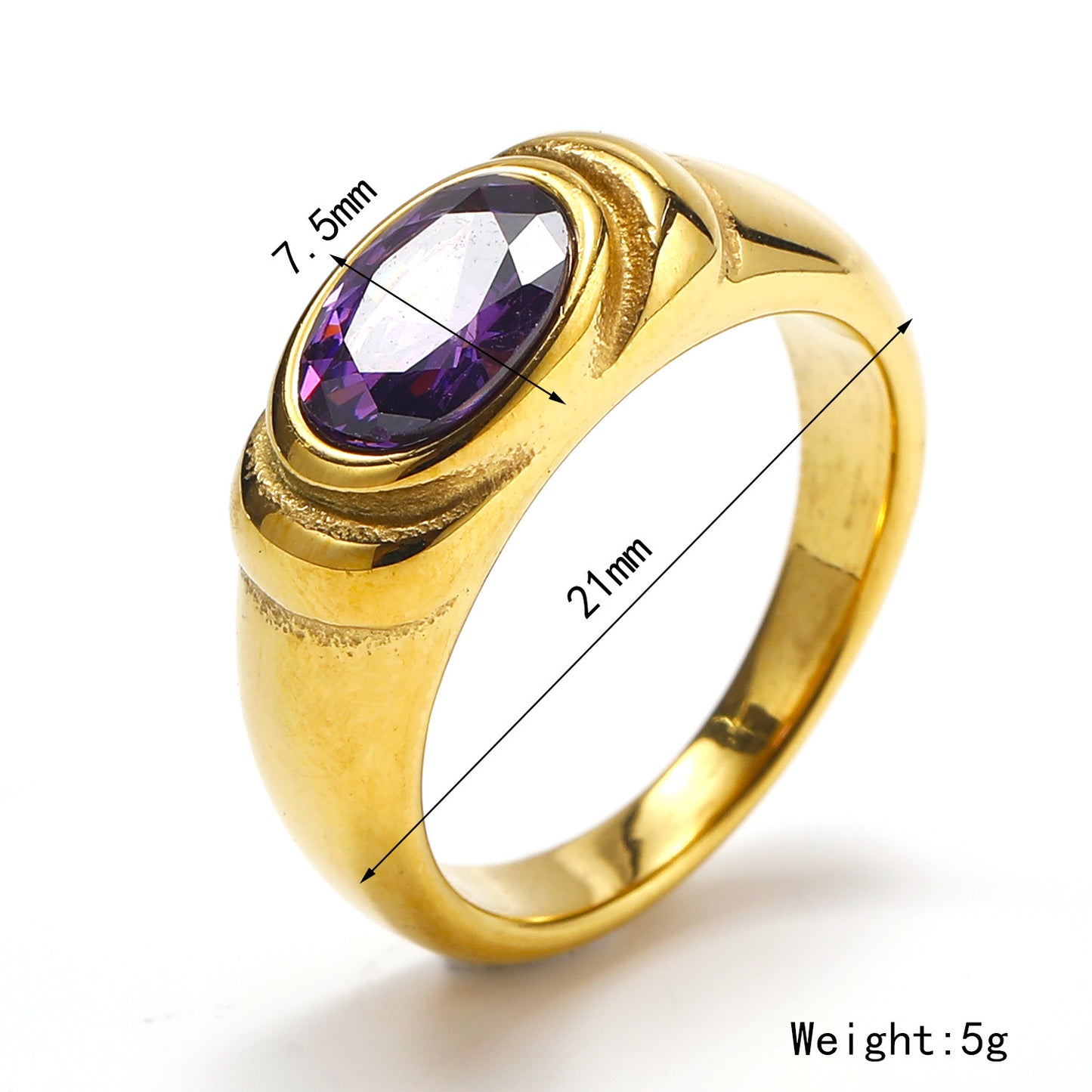 Retro Style Black Green Zircon Fashion Female Ring