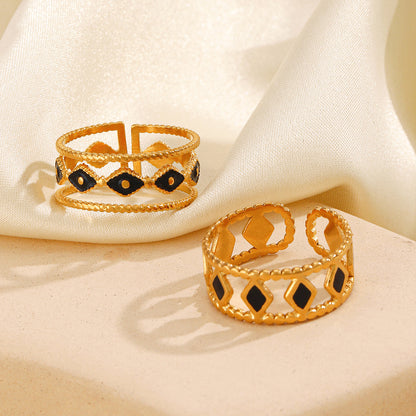 Retro Popular Rhombus Open Ring Women's All-match