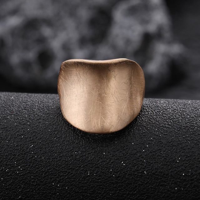 Women's Irregular Thick Gold And Silver Color Ring