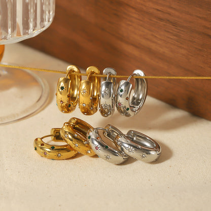 Niche High-grade Sense Does Not Fade 18K Gold Stainless Steel Studs