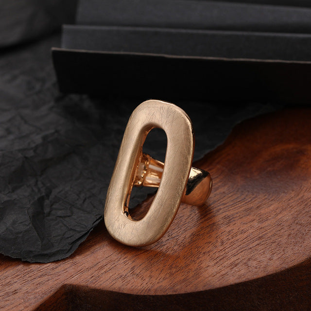 Women's Irregular Thick Gold And Silver Color Ring